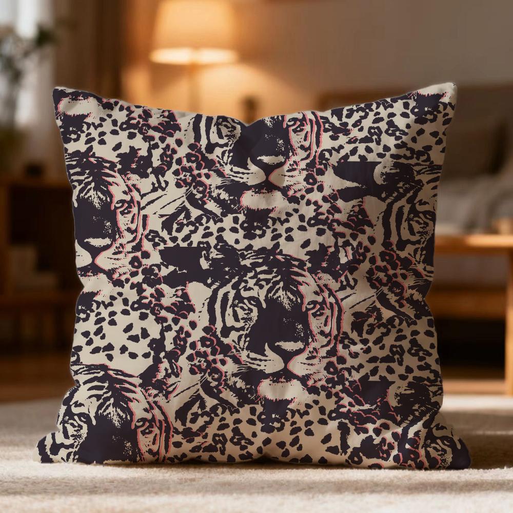 Fashion Tiger Cushion Cover Soft Washable Pillow Case Multi-Scene for Couch Bed Travel Office Use