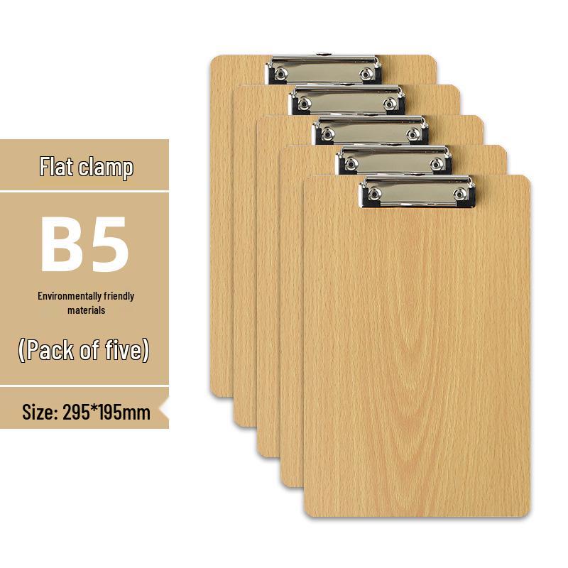 Set di 5 Cartelline A4 con Portapenne, Blocco da Scrittura A5, Cartellina in Legno A3 e Porta Menu