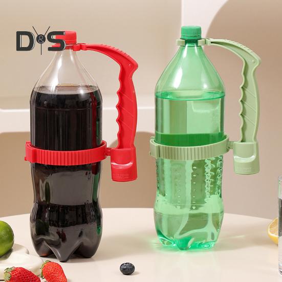 Beverage Handle with Bottle Opener Adjustable Bottled Drink Carrier Grip Pouring Handle Reusable Cola Soda Water Bottle Plastic Grab Handle