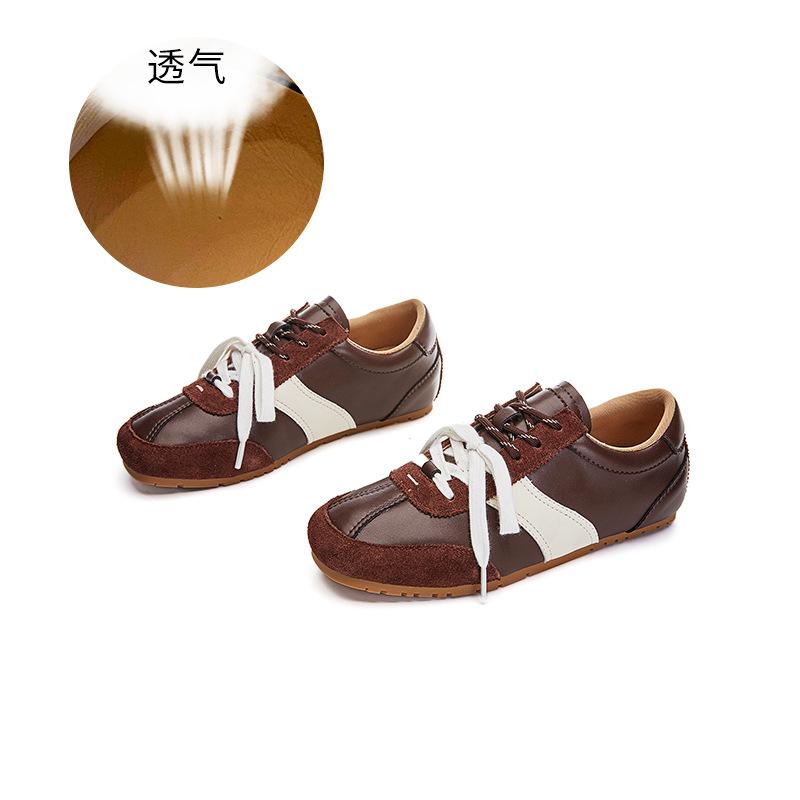 New Leather Women's Autumn Flat-bottomed Sports Women's Casual Versatile Horse Hair Little White Shoes Women