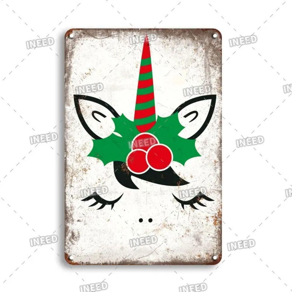 Lustiges Weihnachtsmann-Blechschild Poster-Stil Wanddeko 20x30cm