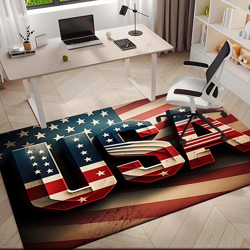 1pc American flag Carpet Rug for Living Room Bedroom Home Sofa Decoration,Kids play Non-slip Floor Mat