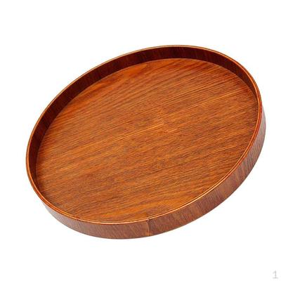 1 Teller zum Servieren von Essen Obst Snack Tablett Schale Salatschüssel Rund Holz