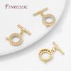 18K Gold Plated Toggle Clasps For Jewelry,Locks For Bracelets,Brass with Zircon OT Clasp,DIY Necklace Making Accessories