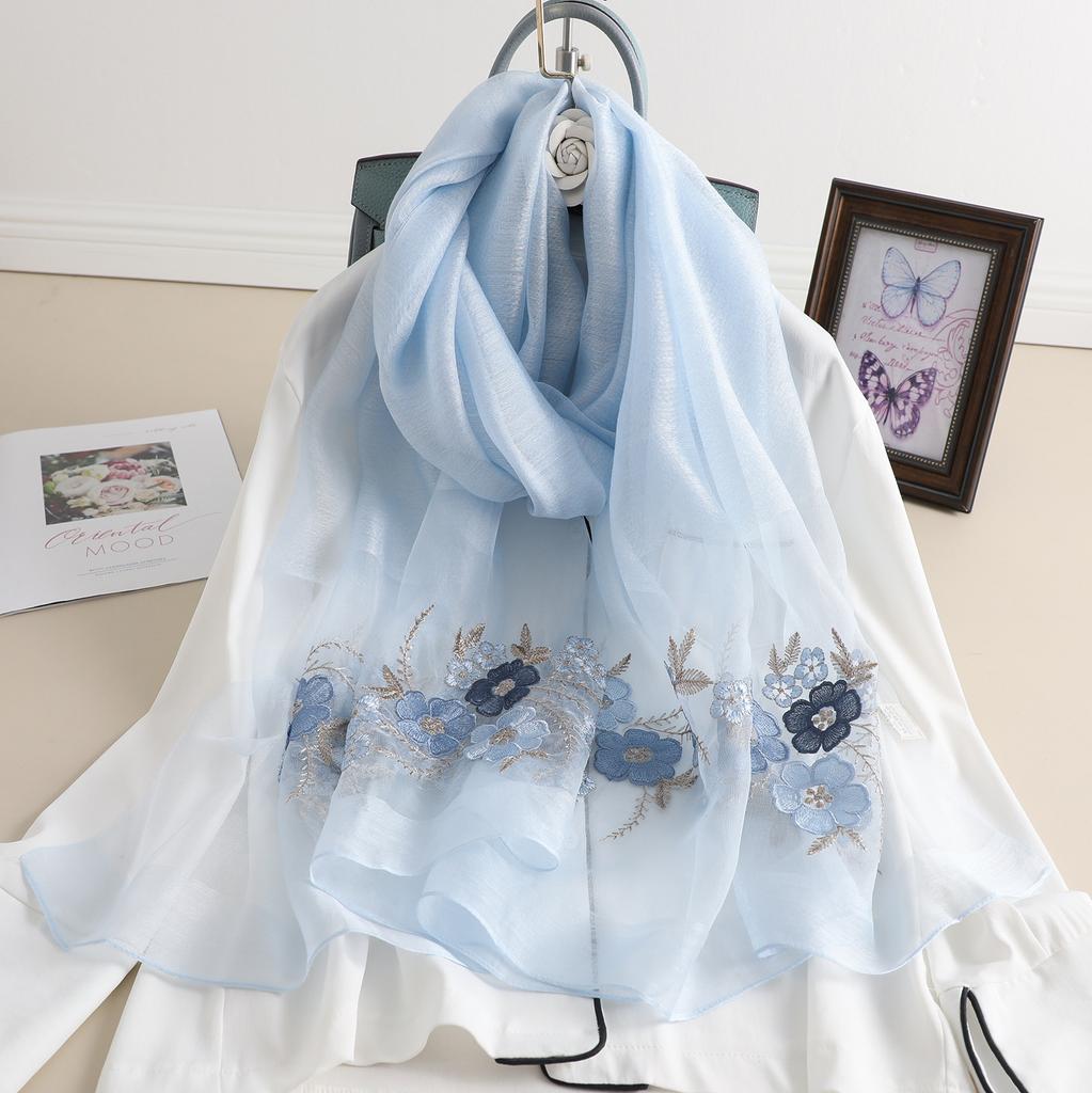 Nou Brand 2025 Iarnă Hijab Mătase Lână Broderie Eșarfe Femei Călătorie Plajă Poncho Șal Eșarfă Batic Foulard Femme Pașmină