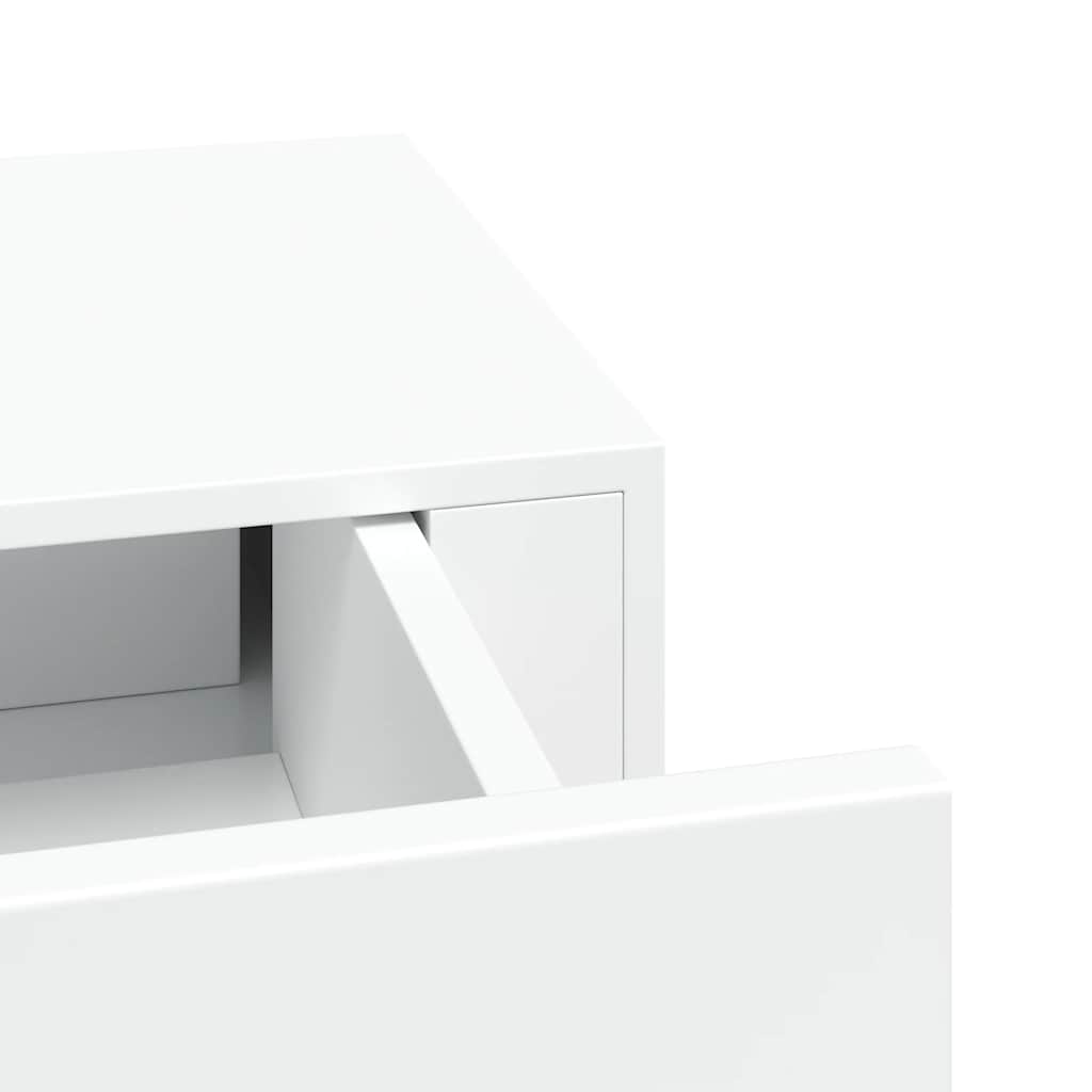 Mensola a Muro con Cassetto Bianca 60 x 23.5 x 10 cm MDF