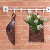 UPKOCH Wooden Woven Hanging Basket - Rattan Wall Planter, Wicker Flower Pot Holder, Garden Decoration, Multi-Functional Storage for Vegetables,