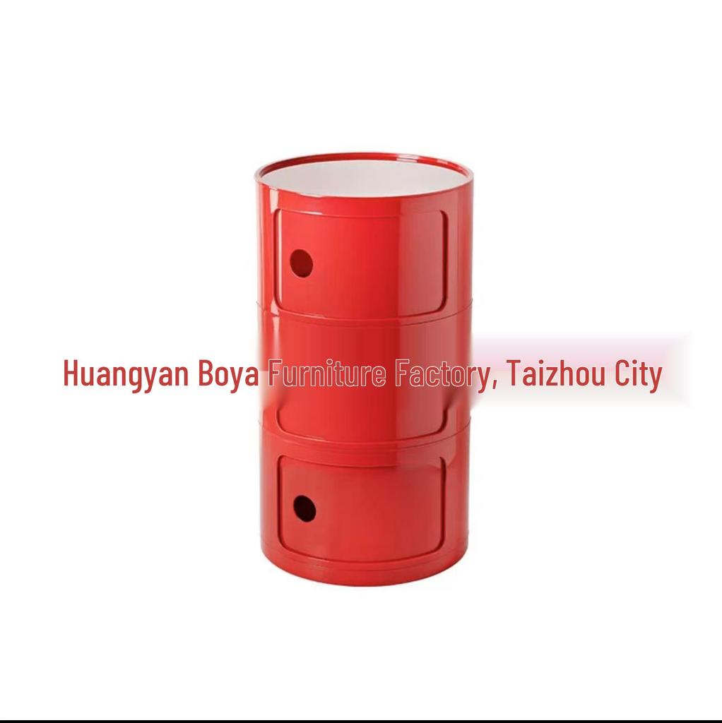 Compact Modern Round Bedside Table with Multifunctional Storage