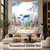 Ocean Mermaid (126) Theme Personalized Tapestry Custom Name Text Wall Hanging Tapestry Home Background Decoration
