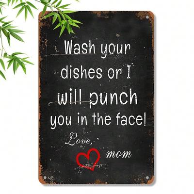 Funny Dishwasher Warning Metal Tin Sign 8x12 Rustic Kitchen Bar Wall Decor