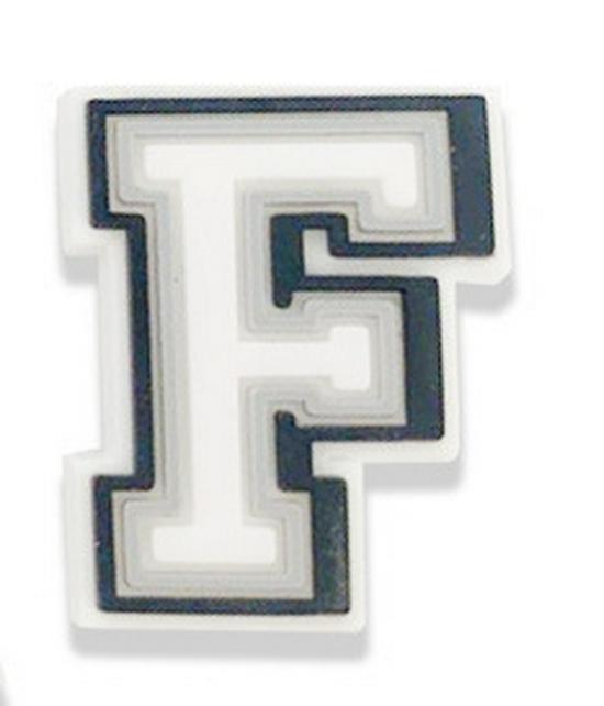 Black & White Letter Series PVC Clog Shoe Charms - Soft Rubber Shoe Flowers & Accessories