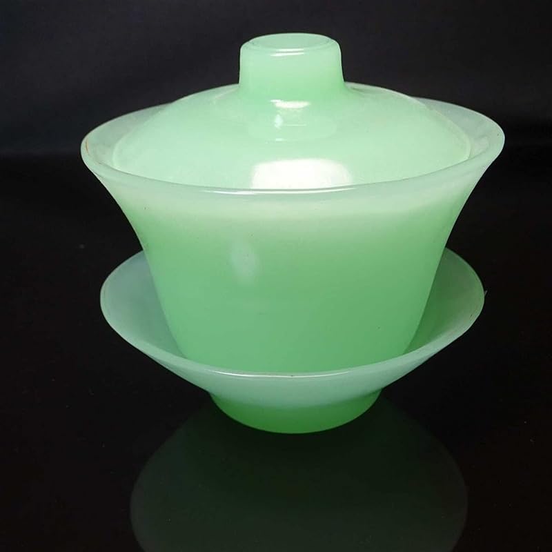 SMDSAZ Light Green Jade Teacup Wine Glass Chinese Kung Fu Tea Set Tureen Bowl Cup Water Cup