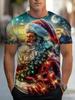 Christmas Mens T-Shirt Summer Funny Santa Claus Print Men's Clothes O-Neck Men's Short Sleeve T-Shirts Loose Vintage Y2k Clothes