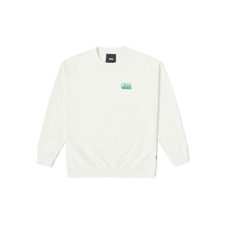 Vans City Series Letter Panda Pattern Printed Crewneck Sweatshirt Unisex Sweatshirt Off-White VN000KQCFS8