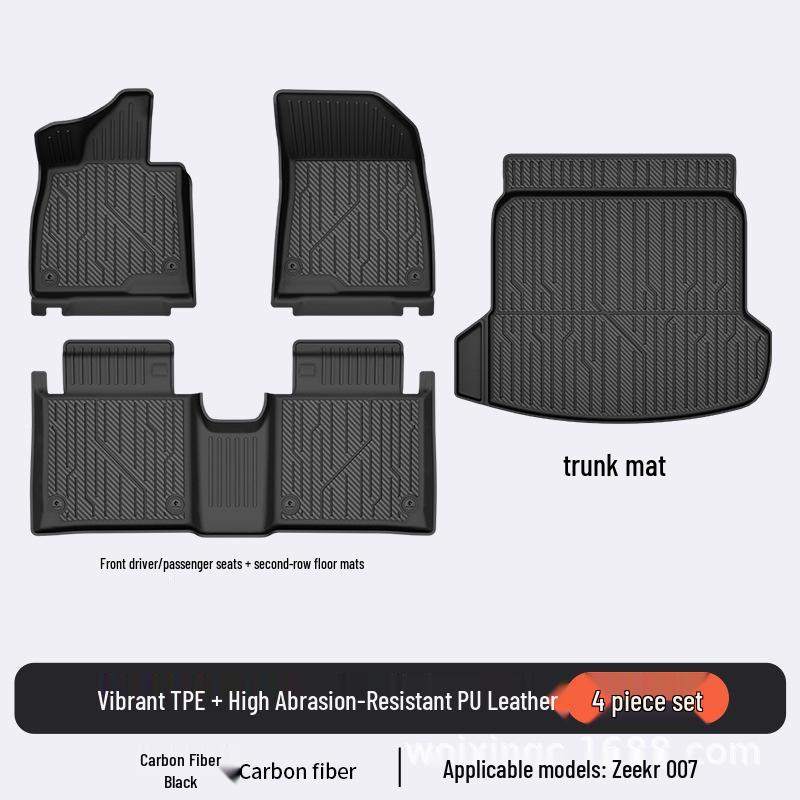 Baidequan TPE Floor Mats for 2025 Zeekr 001/7X007GT Colorful Trunk Mat