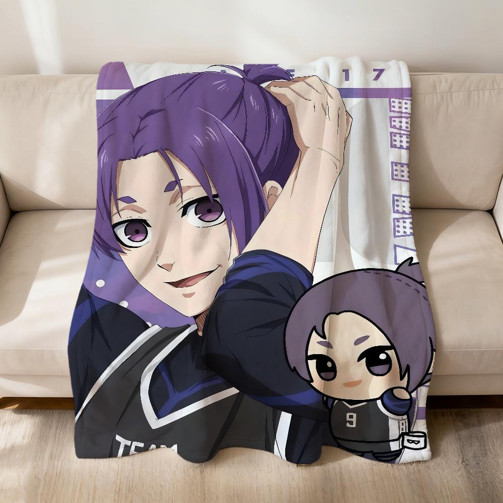 Fanart Cool Anime Blue L-lock Chibi Flannel Soft Warm Plush Blanket Sofa Living Room Pet Hogar Bedroom Gift Home Car Portable