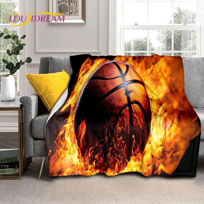 Latest Basketball Court Frame Soft Flannel Blanket for Beds Bedroom Sofa Picnic,Throw Blanket for Cover Outdoor Leisure Nap Gift