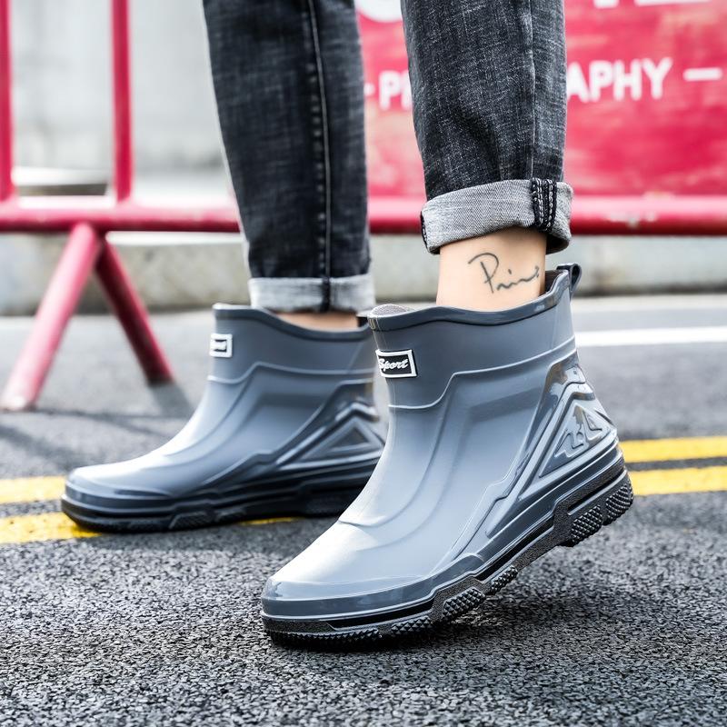 Pantofi de ploaie bărbați tub mediu cizme de ploaie tub scurt pantofi de apă la modă antiderapanți impermeabili tub scurt talpă groasă PVC rezistent la uzură cizme de lucru pentru apă