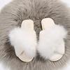 Women's Fuzzy Cross Slippers - Plus Size, Indoor/Outdoor, Autumn/Winter Warm