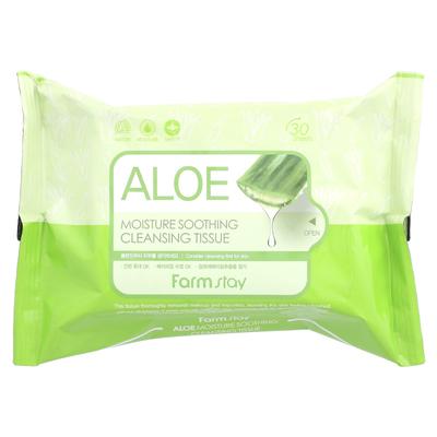 Moisture Soothing Cleansing Tissues, Aloe, 30 Sheets