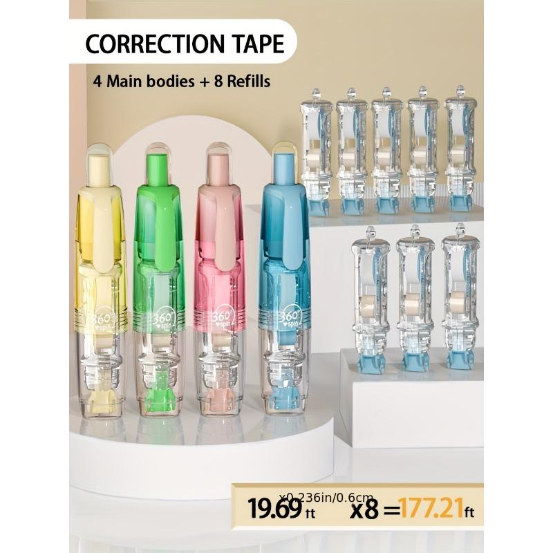 New for Summer - Retractable White Correction Tape, Cute Pen-Shaped Applicator for Easy Use, Instantly Correct Mistakes