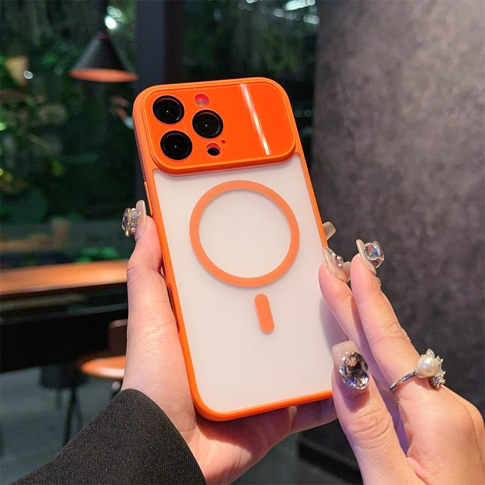 Armor Magnetic Matte Translucent Case For For Iphone 17 16 15 14 Plus 13 12 Pro Max Case For  Wireless Charge Cover