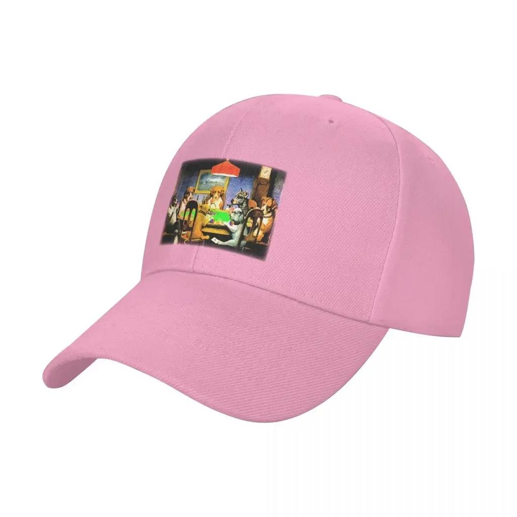 Bunch of Bluffing Dogs on a Poker Night With Water Paper Filter Baseball Cap Military Cap Unisex Big Size Hat Unisex Women's