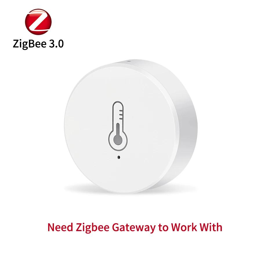 

Tuya Smart ZigBee 3.0 Temperature And Humidity Sensor Battery Powered Indoor Mini Hygrometer Monitor Work With Alexa Google Home