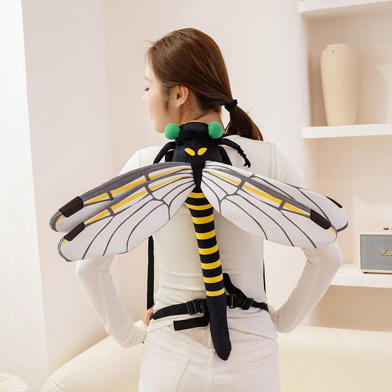 60cm Insect Series Dragonfly Backpack Realistic Dragonfly Stuffed Animal Plush Toys Creative Bag Birthday Gifts For Kids