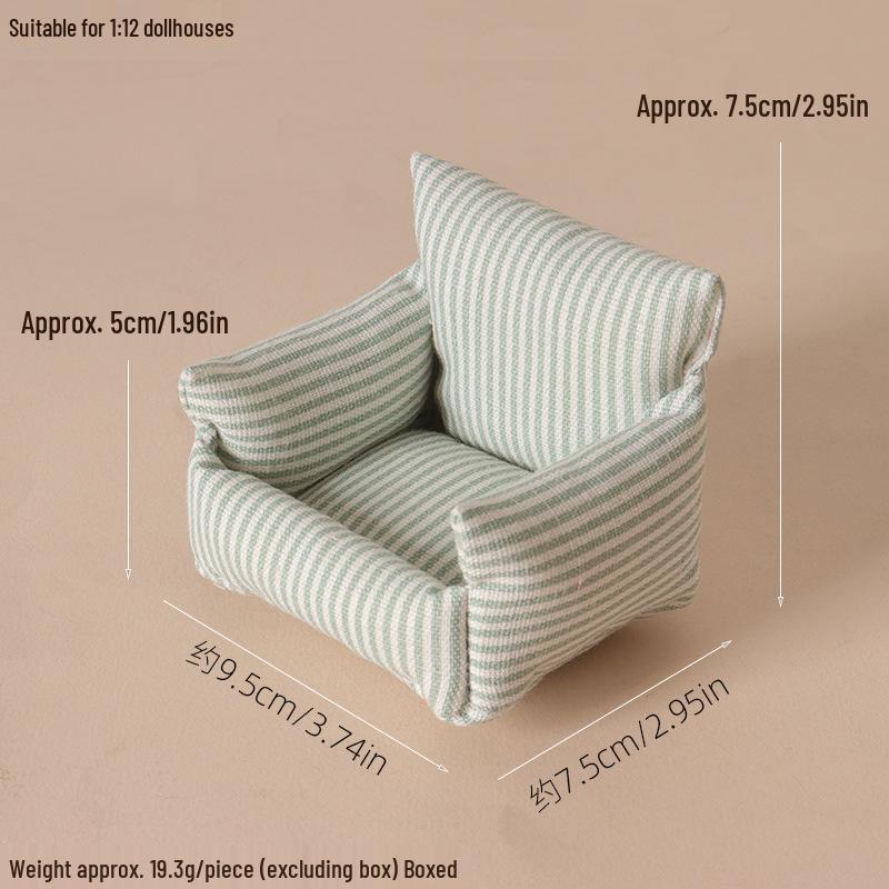 1/12 Scale BJD Doll Single Sofa for Role-Playing Miniature Dollhouse Furniture