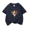 Kids Cotton T Shirt Lovely Sheepdog Zipper Print Crew Neck Short Sleeve Tee Casual Breathable Boys Girls Summer Tops