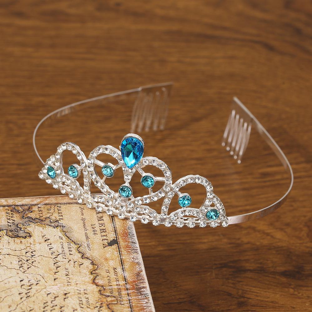 Silver Child's Diamond Headband Comb Tiara for Crown Dance Performance