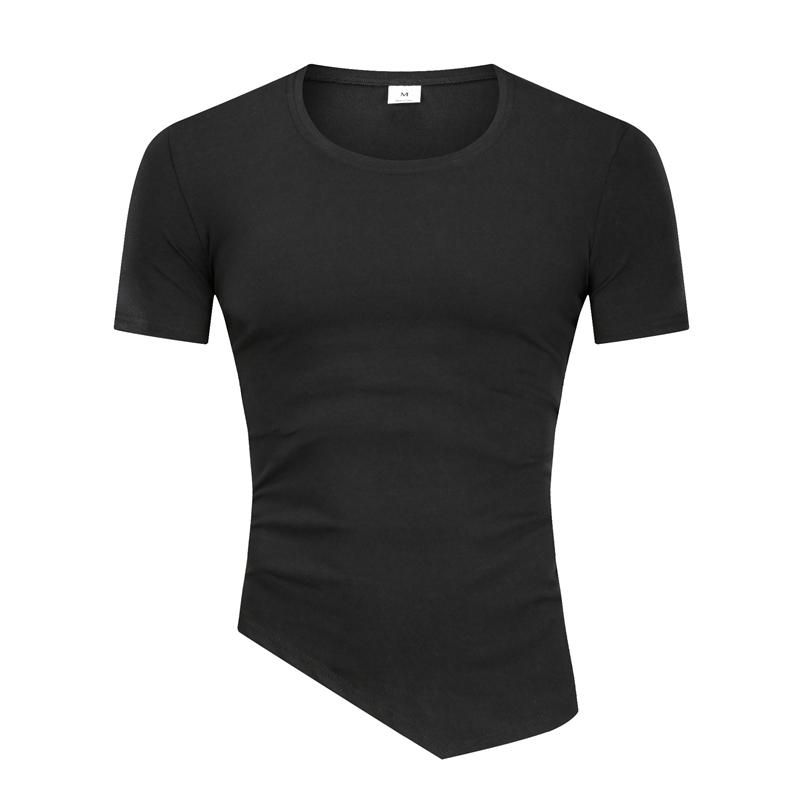 

Plain Gym Bodybuilding Fitness Training Shirt Summer Mens Running Sport Clothing Cotton Breathable Short Sleeve Slim Fit T-Shirt M