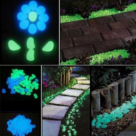 Piedras de Jardín Luminiscentes, Guías Nocturnas de 1 cm de Rocas Luminosas, Piedras Decorativas para Acuario, Piedras Resinosas Brillantes para Paisajismo Exterior y Caminos