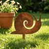 Schnecken-Ornamente Gartenstecker-Silhouetten Erdspieß Wetterbeständiges Eisen Retro Verwitterte Textur Figuren für Hof und Terrasse