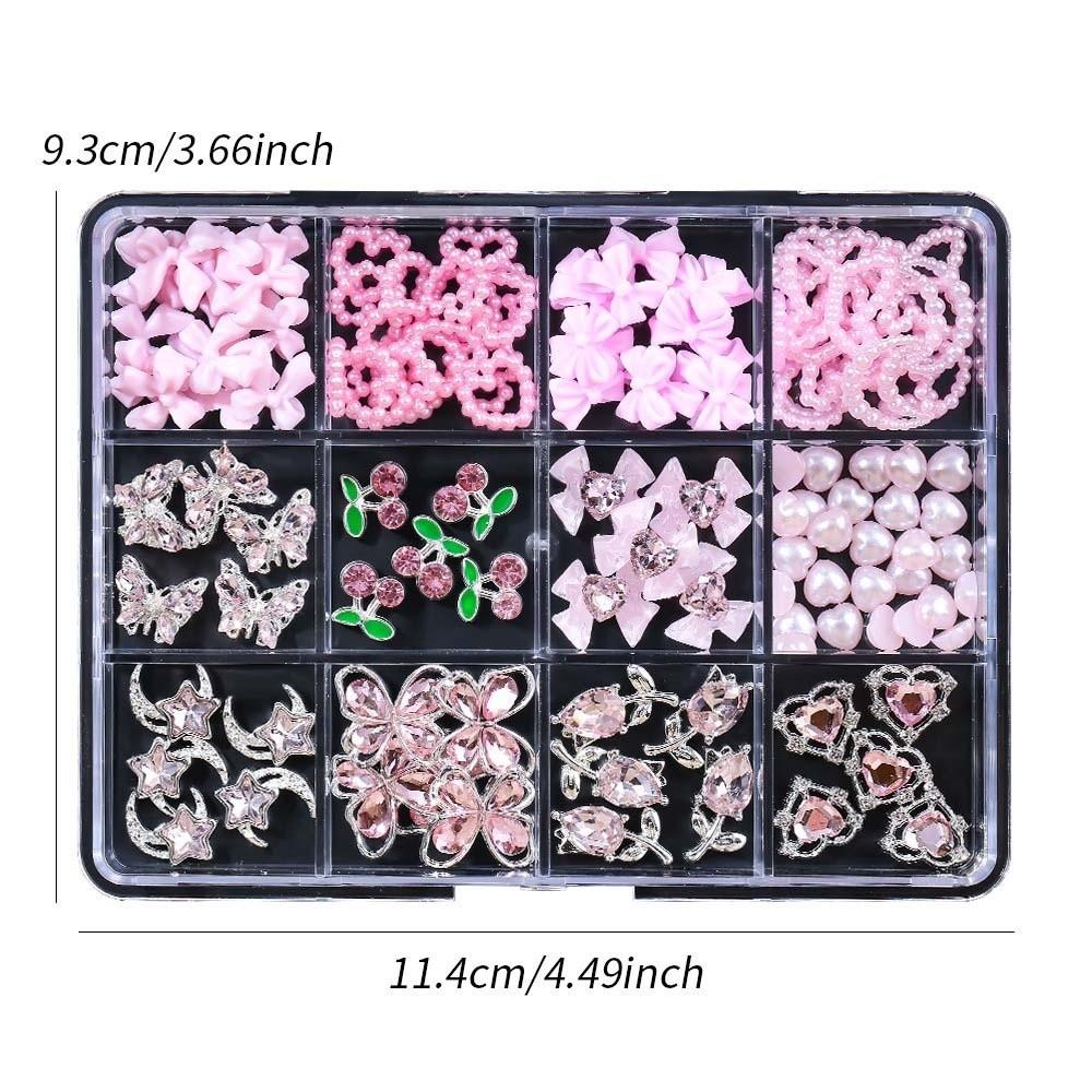 Glass Crystal 3D Fingernail Rhinestones Mixed Shape DIY Nail Art Decorations  for Women