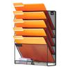 File Wall Rack, One-Piece 6 Pockets Mesh Wall File Holder, Wall Mounted Magazine Mail Paper & Document Storage Folder, Metal Wall File Organizer with