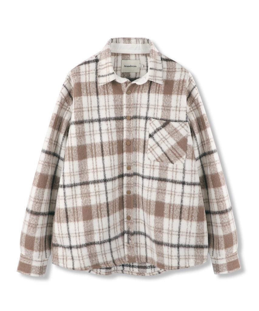 Avandress Albert Overfit Check Shirt Jacket Pink