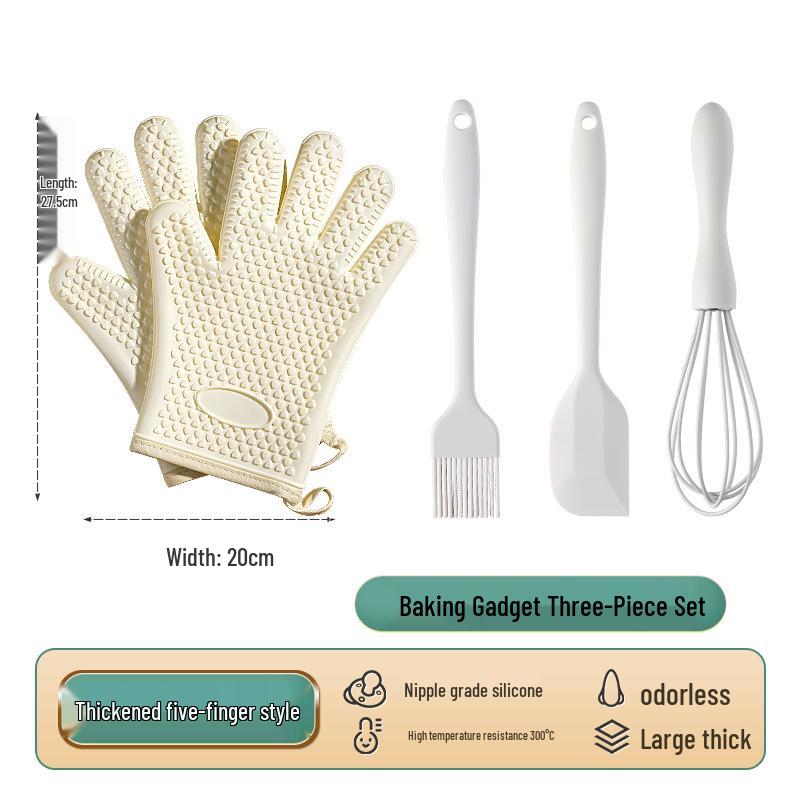 Heat-Resistant Non-Slip Silicone Oven Gloves for Baking and Cooking