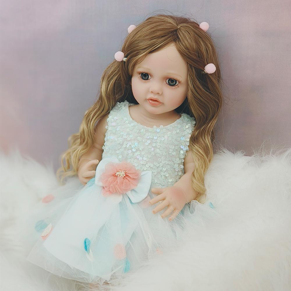 55cm Reborn Baby Doll Full Silicone Body Vinyl Newborn Toy For Girl Princess Bebe Accompanying Toy