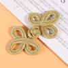 10pcs Metallic Frog Buttons with Gold Thread Chinese Knot Dress Fasteners for Qipao Handmade Sew-On Closure