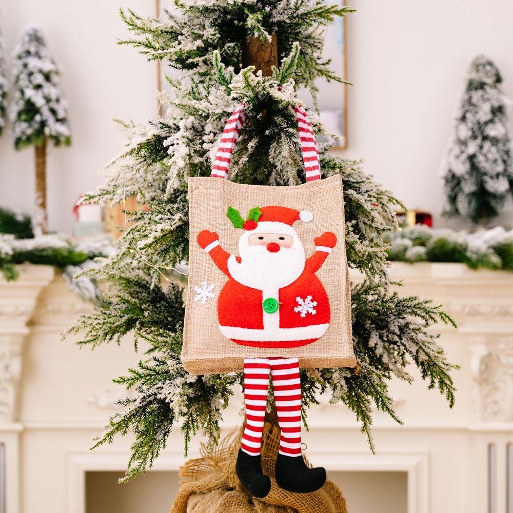 Sacks Linen Xmas Tree Party Packaging Pouch Wrapping Pouch Christmas Tote Bag Gift Bags Goodie Bags
