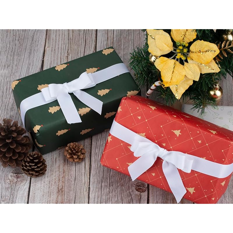 [Tekdeere]Width 9mm Solid White Grosgrain Ribbon, Perfect for Gift Wrapping, Sewing, Hair Accessories, Wedding Decorations - 91m/roll