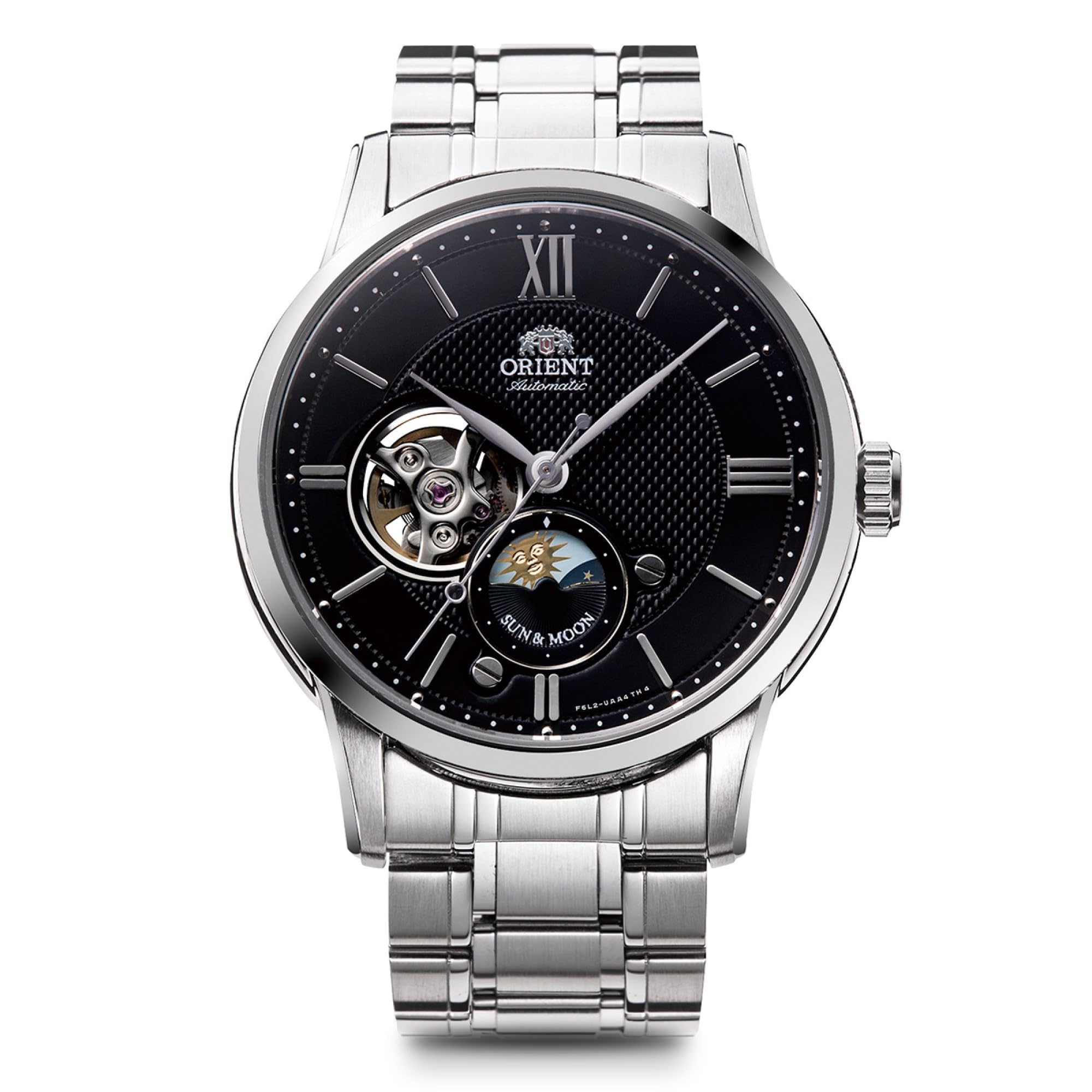 

[ORIENT] Sun & Moon Automatic Men s Watch - Black Dial, Mechanical, Japanese Warranty, Classic Design RN-AS0001B