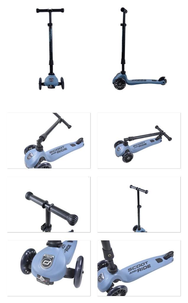 Scoot&Ride Highwaykick3LED Kids' Scooter/Kickboard In Peach [Parallel Import]