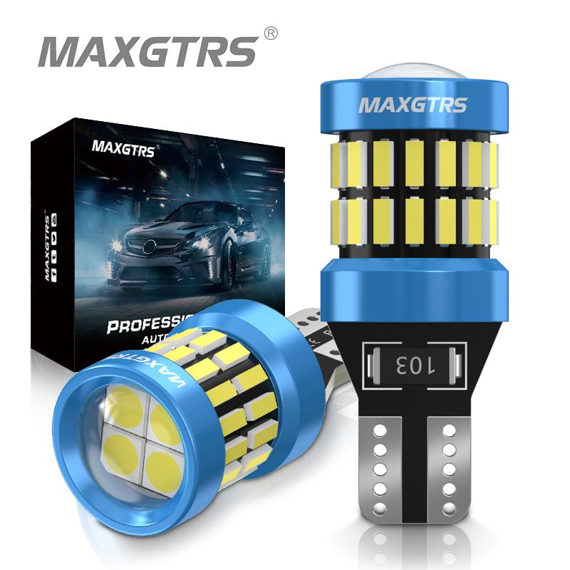 MAXGTRS 2PCS T15 W16W 921 912 LED 4014+3030 6000K White Red Yellow LED Backup Car Reversing Light Backup Canbus Turn Signal Lamp