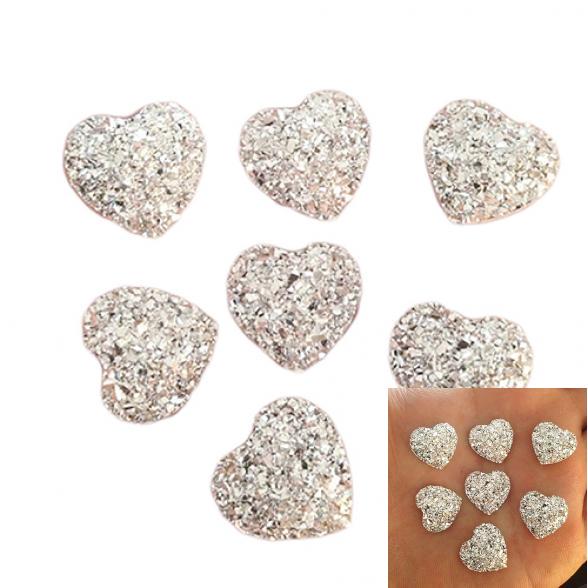 Hot 100Pcs 10mm Heart Resin FlatBack Sew On Clothe//Bags Decoration Craft DIY