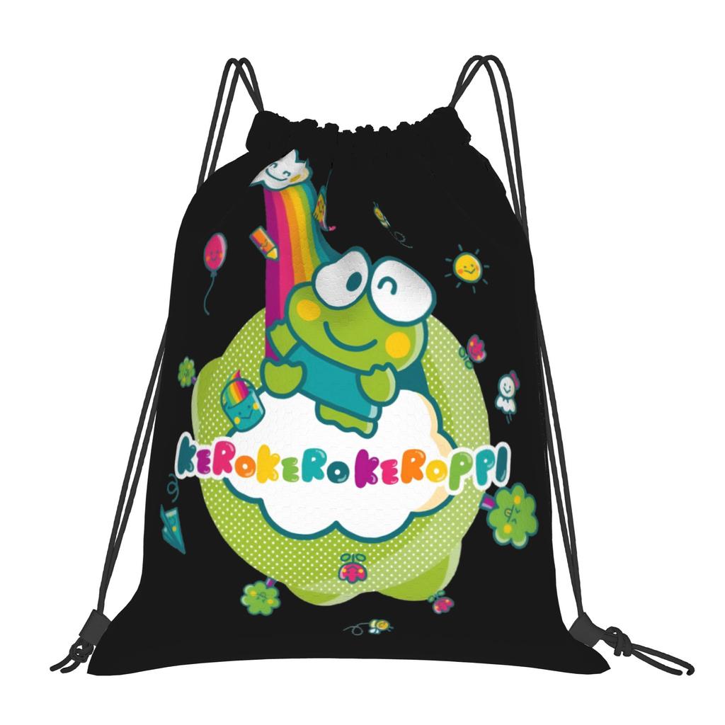 Custom K-KeroKeroKeroppies Drawstring Bags Men Women Foldable Sports Gym Sackpack Frog Cartoon Shopping Storage Backpacks