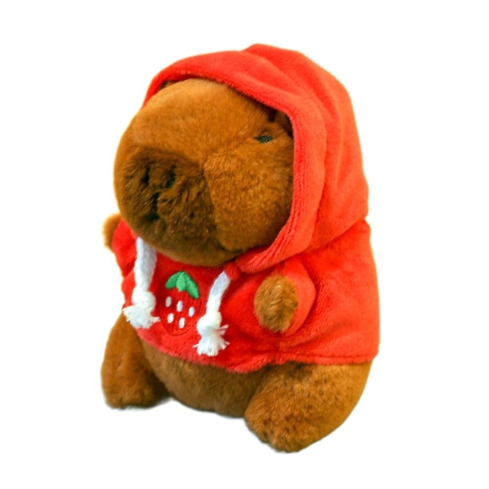 

Cute Capybara Plush Hoodie Simulation Doll Small Anime Birthday Party (Red)