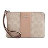 Cremallera Lateral Cuero Artificial, Piel Serraje Vacuno Bolso de Muñeca Clutch Pequeño para Mujer Taupe CW854-SVPWH